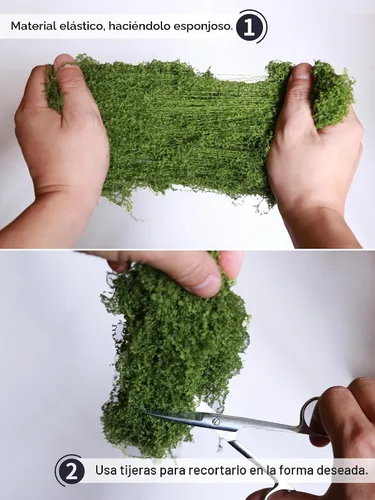 Vista 6 de Planta artificial de musgo artificial de musgo floral verde de 5.3 onzas para manualidades, manualidades de hadas, jarrón, florero, decoración de A