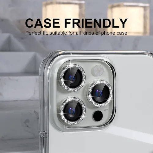 Vista 25 de Choiche Compatible para iPhone 16 Pro/iPhone 16 Pro Max Protector de Lente de Cámara, Vidrio Templado 9H Protector de Pantalla de Cubierta de Cámara