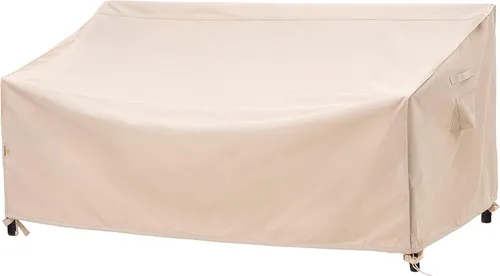 Vista 11 de F&J Outdoors Funda impermeable resistente a los rayos UV para sofá de patio de 2 plazas, resistente, color beige, 58" de ancho x 35" de profundidad