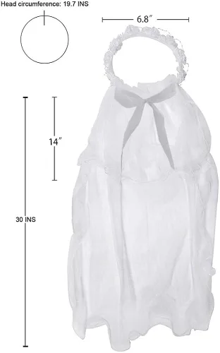 Vista 2 de Velo de niña de flores velo de niña blanco perla centro floral corona primera comunión velos para niña