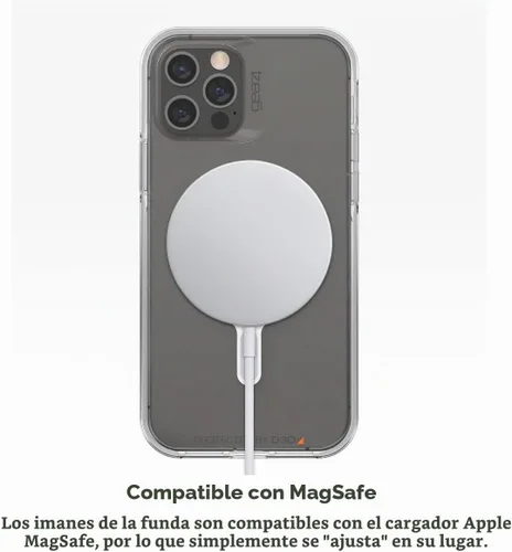 Vista 2 de ZAGG Gear4 Crystal Palace Snap - Funda transparente contra impactos con compatibilidad MagSafe para Apple 12 Pro Max