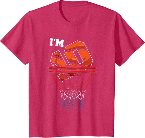 Vista 52 de Camiseta de regalo de cumpleaños con red de baloncesto de 10 años, Negro