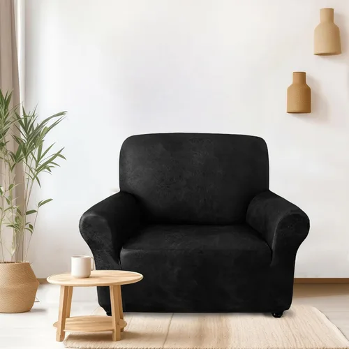 Vista 8 de ANARACHON - Funda elástica para sillón con aspecto de piel, 1 pieza Negro