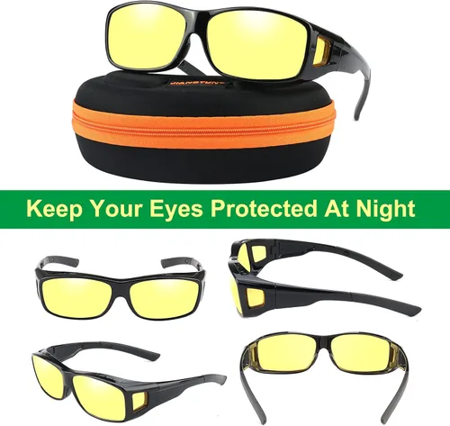 Vista 5 de JIANGTUN Fit Over the Glass Sunglasses Warp Around OverSized Polarized Sun Glasses UV Protection