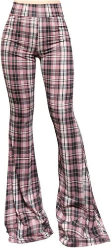 Vista 99 de ShopMyTrend - Pantalones de yoga largos con piernas anchas y acampanadas estilo palazzo, con cintura alta, para mujer