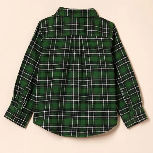 Vista 3 de Amazon Essentials Camisa de franela con botones para niños Verde