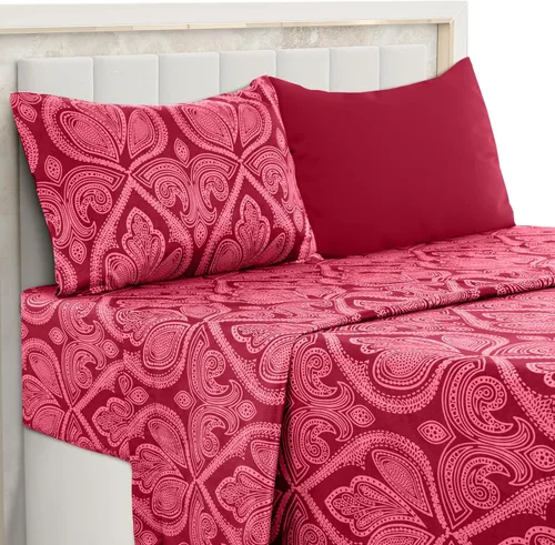 Vista 25 de Black Paisley Sheet Set, Twin - Ultra Soft Deep Pocket Paisley Black