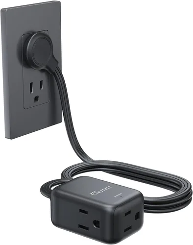 Vista 27 de NUTICT Cable de extensión corto de 6 pulgadas, extensor de 3 salidas con protector de sobretensiones 900J, 15A/1875W, certificado ETL, divisor