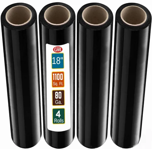 Vista 15 de Stretch Wrap - Rollos de plástico transparente para palé de plástico, resistente, 18 x 11 pulgadas, calibre 80 (grosor de 20 micras), autoadhesivo