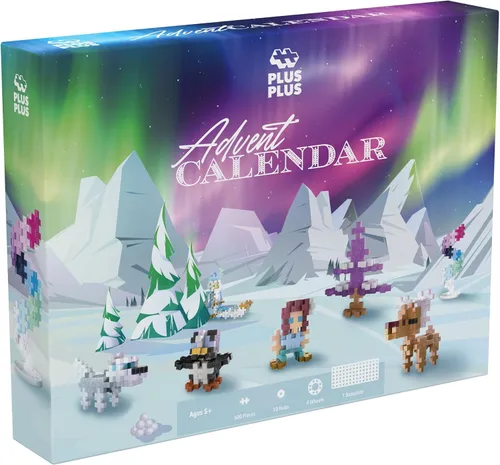 Vista 2 de PLUS PLUS Calendario de Adviento de Navidad 2025, 25 Juguetes de Construcción de Bloques para Niños, Mini Kits de Rompecabezas 3D, Divertidos