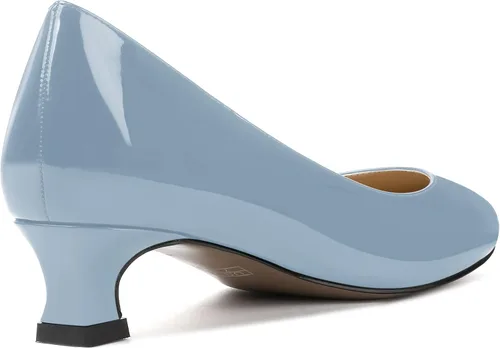 Vista 5 de SKYSTERRY Zapatos de vestir de oficina para mujer, punta redonda, carrete de patente, tacón bajo, zapatos de vestir de oficina de 1.5 pulgadas