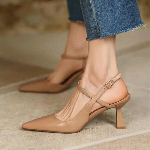 Vista 5 de Zapatos de vestir con tacón bajo y puntiagudo cerrado para mujer
