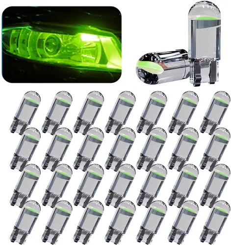Vista 12 de Paquete de 30 bombillas LED para coche 194, 0.36W 12V T10 6000K luces interiores, bombillas LED COB 168 2825 W5W cuña, reemplazo universal para luz