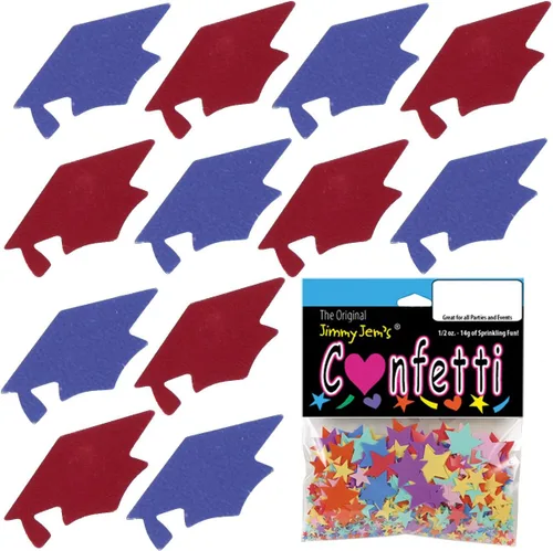 Vista 40 de Confetti Grad Cap Negro, Azul Marino Combo - 2 bolsas de media onza (1 oz)