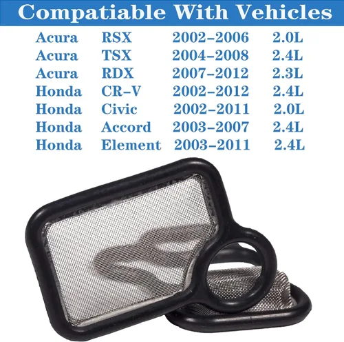 Vista 2 de 917-176 para Honda Accord 2.4 VVT VTEC Junta de solenoide Filtro de válvula de carrete Filtro CRV Element Civic Si Accord Crosstour Acura R/TSX RDX