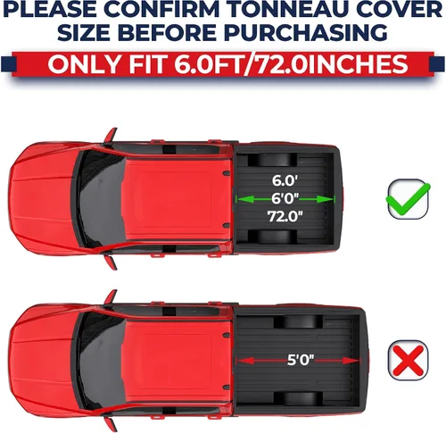 Vista 2 de MOSTPLUS Cubierta enrollable de vinilo suave para caja de camioneta Tonneau compatible con Ford Ranger 1982-2011 para cama de 6 pies
