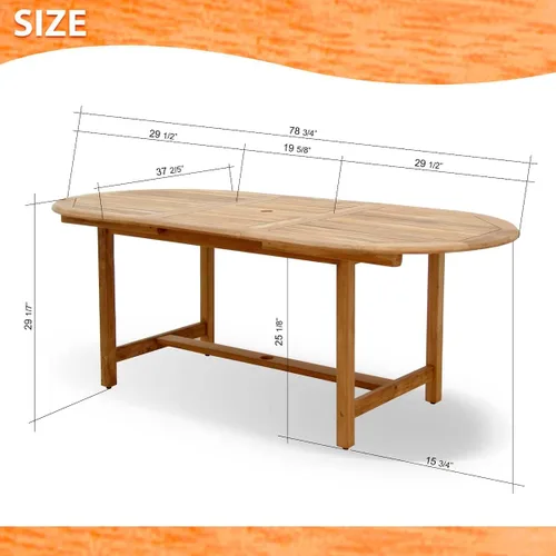 Vista 7 de Amazonia Boynton - Juego de comedor extensible ovalado para patio, 7 piezas, marrón