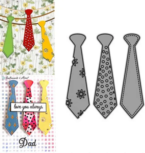 Vista 2 de Troquel de corte de corbata para el día del padre, troqueles de metal para bricolaje álbumes de recortes, fotos, papel decorativo para hacer