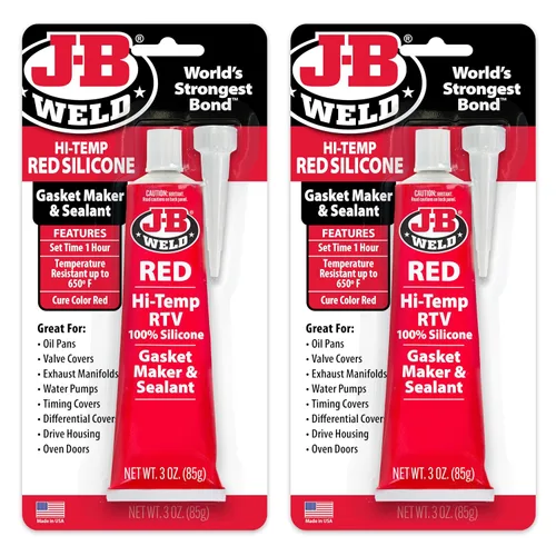 Vista 2 de Sellado J-B Weld Negro Rtv, 3 oz, Rojo