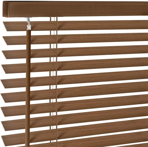 Vista 32 de Persianas de madera real de 2 pulgadas para ventanas de interior, persianas venecianas opacas de madera maciza, tamaño personalizado, color cereza