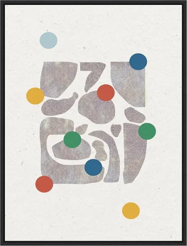 Vista 15 de Amanti Art Framed Canvas Wall Art 24x18 Retro Dots and Paper by THE MIUUS STUDIO, Framed Wall Art Canvas, Abstract Artwork, Traditional Decor