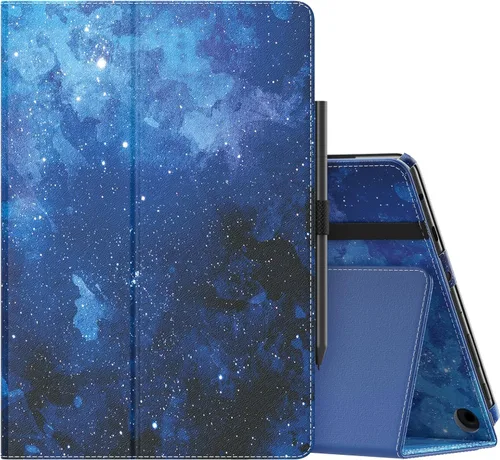 Vista 26 de MoKo - Funda para tablet Kindle Fire HD 10 y 10 Plus (11.ª generación, versión 2021), diseño delgado y plegable con función de encendido y apagado