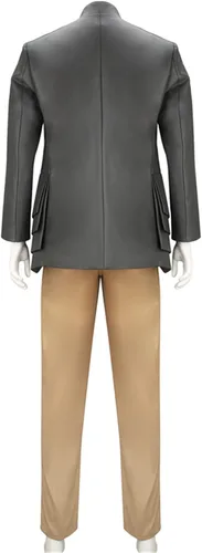 Vista 4 de Disfraz de bardo para hombre, chaqueta medieval, gótica, renacentista, camisa de manga larga, pantalones de cintura para Halloween, cosplay, trajes