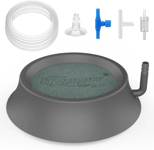 Vista 9 de hygger Piedra Difusora para Acuario, Burbujeador para Tanque de Peces con Base de Acero Inoxidable, Difusor de Oxígeno para Bombas de Aire Nano