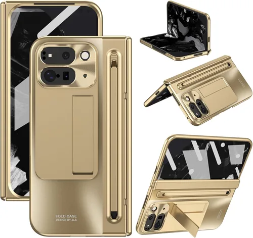 Vista 9 de Miimall Funda plegable para Google Pixel 10 Pro con soporte para bolígrafo y bolígrafo, funda para Google Pixel Fold 10, protector de pantalla