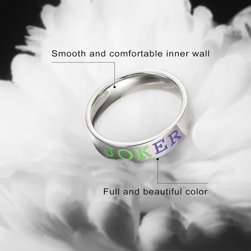 Vista 3 de BICMTE joker ringsNew Joker Lover Couple Stainless Steel Wedding RingsJewelry The Joker His and Hers RingAnniversary