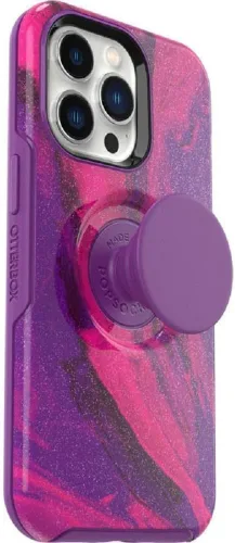 Vista 3 de OtterBox + Funda Pop Symmetry Series para iPhone 12 y iPhone 12 Pro (solamente) - Embalaje no minorista - Berry Flow