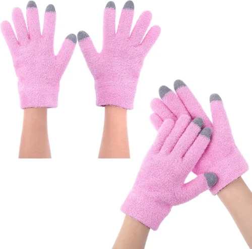 Vista 8 de Guantes de spa para manos secas, guantes hidratantes durante la noche con buen forro, guantes hidratantes para pantalla táctil para mujeres