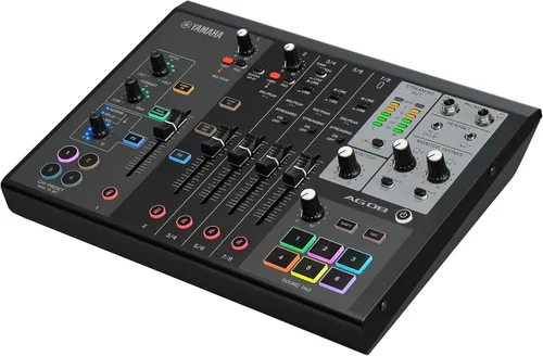 Vista 9 de Yamaha AG03MK2 Mezclador de bucle de transmisión en vivo negro de 6 canales/interfaz USB con Steinberg Software Suite