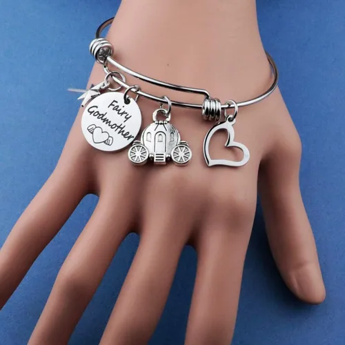 Vista 5 de Pulsera de hada madrina, regalo de agradecimiento para madrina, joyería de propuesta de madrina, regalo de bautismo, regalo de primera comunión
