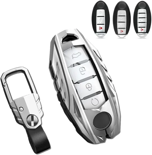 Vista 7 de Funda metálica para llavero Nissan Altima Maxima Armada Rogue Sentra GT-R 370z Infiniti G25 G35 G37 Q60 Q70 Q80