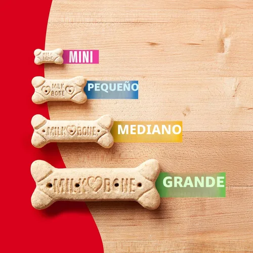 Vista 2 de Milk-Bone Original Dog Treats Galletas para perros grandes, 24 libras (paquete de12) 24 onzas. cajas, sabor carnoso que menea la cola, 15%