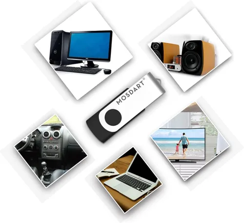 Vista 5 de mosDART - memoria externa USB 2.0 - capacidad pequeña - 10 unidades - 128mb indicador led, negro Con protección de puerto de clip giratorio