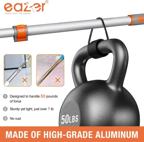 Vista 9 de Eazer Escoba de rasqueta para suelo: cepillo de limpieza de servicio pesado con poste de aluminio extensible de 50.3' y hoja de goma para cocina