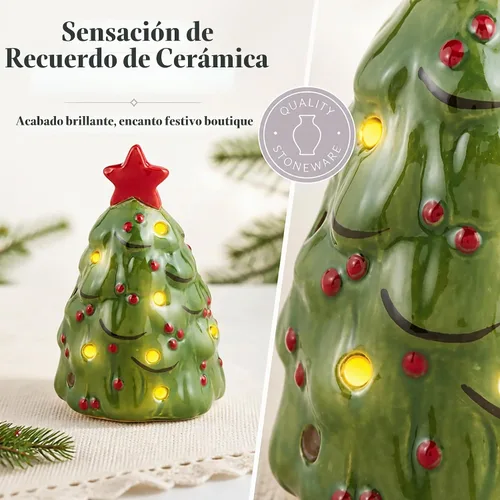 Vista 5 de Mud Pie Figura Decorativa de Árbol Iluminada; 4 1/2" x 2 3/4" Diá