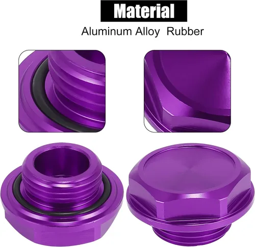 Vista 4 de Tapa de tapón de llenado de aceite de motor de aleación de aluminio púrpura para Toyota RAV4 Corolla 4Runner Sienna Tundra Tacoma Camry Venza C-HR