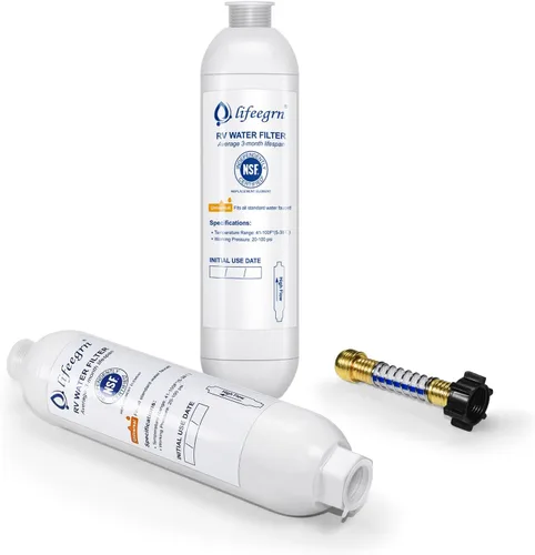 Vista 10 de lifeegrn Filtro de agua RV con protector de manguera, filtro de agua en línea, reduce el mal sabor, olores, cloro y sedimentos en agua potable, azul