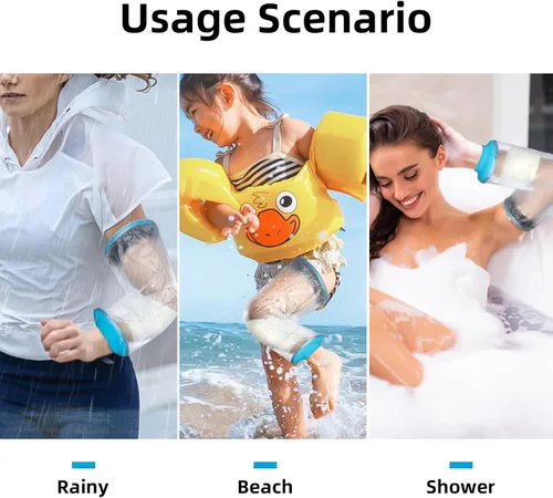 Vista 7 de Funda de ducha de línea PICC, impermeable, para codo de brazo, adulto, reutilizable, protector de manga de línea PICC para ducha para adultos