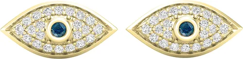 Vista 2 de Dazzlingrock Collection Pendientes de tuerca redondos con piedras preciosas y diamantes de ojo malvado para mujer