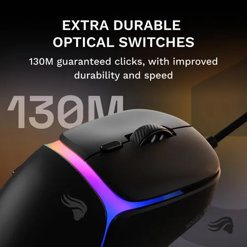 Vista 4 de GLORIOUS Gaming Model D3 ratón con cable para juegos - Peso ultraligero de 57g, interruptores ópticos de 130M de clic, sensor BAMF 3.0 de 30K DPI