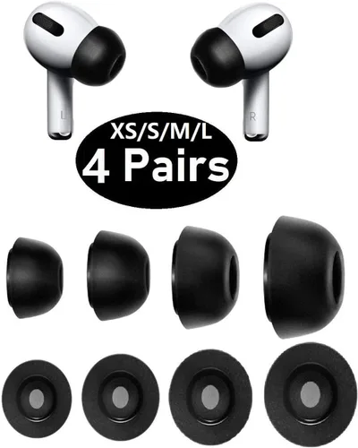 Vista 2 de JNSA Puntas de espuma viscoelástica prémium compatibles con AirPods Pro de 2ª generación y 1ª generación, sin dolor de silicona para las orejas.