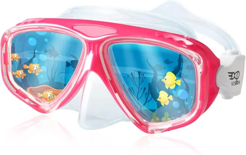 Vista 5 de EXP VISION Juego de 2 máscaras de buceo para adultos y niños, gafas de natación de vidrio templado con cubierta de nariz para adultos y niños
