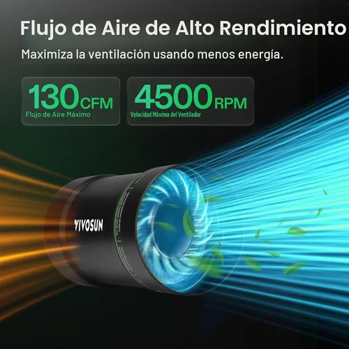 Vista 2 de VIVOSUN Ventilador en línea P4 de 4" y control de velocidad 130 CFM