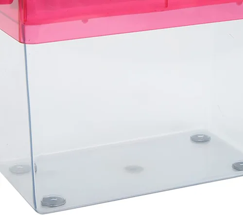 Vista 7 de Kudoo Trituradora manual, trituradora de papel de manivela, A6, mini trituradora totalmente transparente, funciona manualmente, corte cruzado