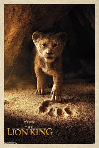 Vista 6 de Trends International Disney The Lion King - Póster de pared de Simba de una hoja, 14.725 x 22.375 pulgadas, versión enmarcada de madera de granero