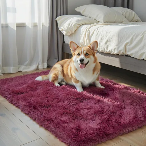 Vista 64 de Alfombras pequeñas de 2 x 3 pies, alfombra negra para dormitorio, alfombra moderna de pelo largo, alfombra pequeña, alfombra de noche esponjosa